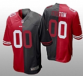 Men's San Francisco 49ers Customized Red Black Split Stitched Jersey,baseball caps,new era cap wholesale,wholesale hats